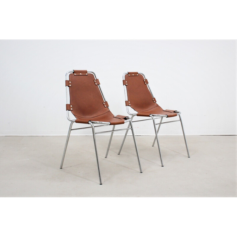 Set of 2 vintage chairs "Les Arcs" for Charlotte Perriand