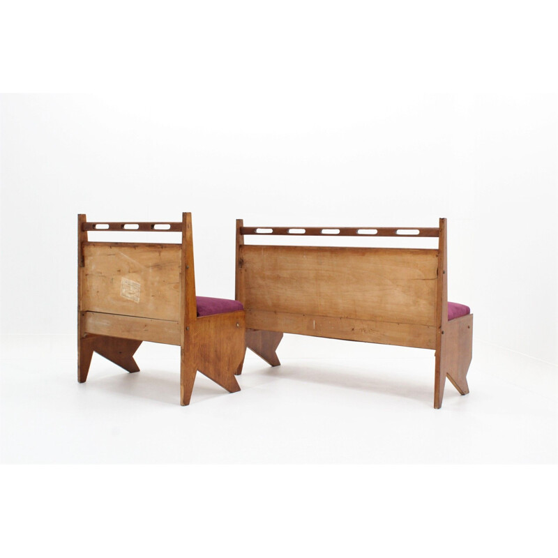 Set of 2 vintage Italian benches by Turri