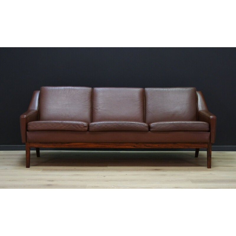 Vintage Danish 3-seater sofa in leather