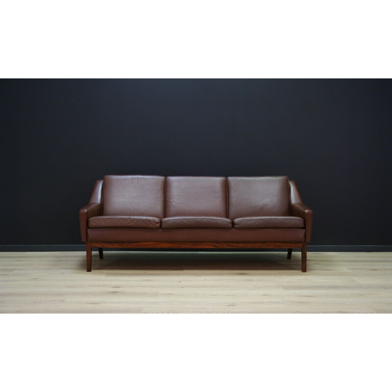 Vintage Danish 3-seater sofa in leather