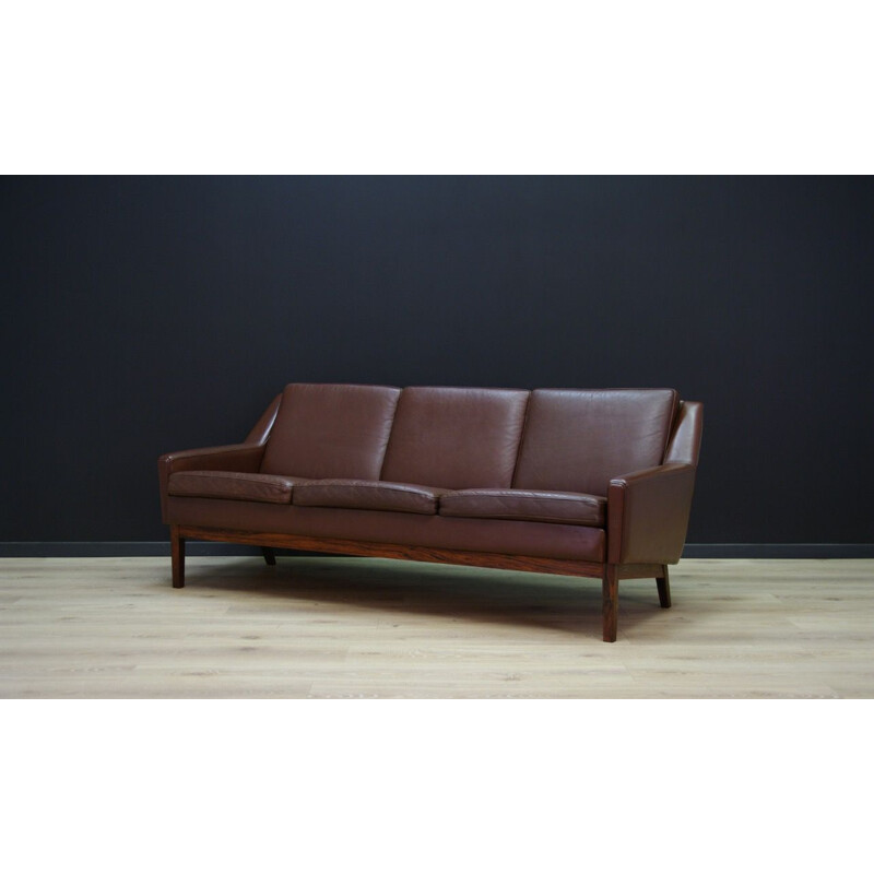 Vintage Danish 3-seater sofa in leather