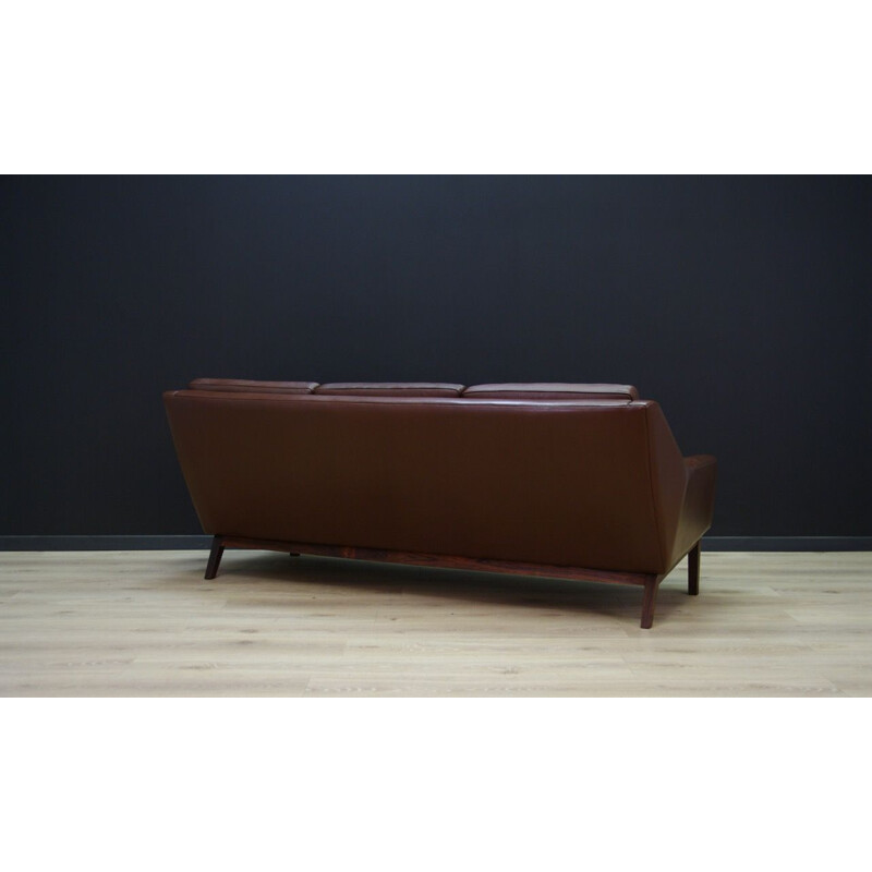 Vintage Danish 3-seater sofa in leather