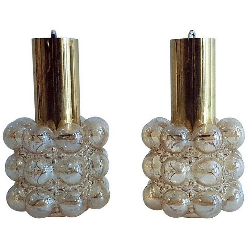Set of 2 vintage limburg bubble hanging lamp by Helena Tynell