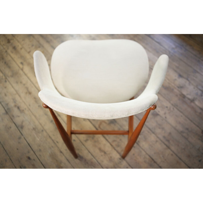 Fauteuil vintage blanc par Ib Kofod-Larsen