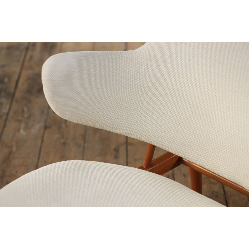 Fauteuil vintage blanc par Ib Kofod-Larsen