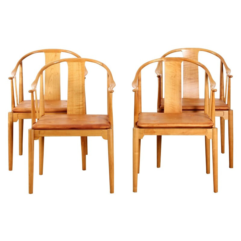 4 Chaises "China chair" modèle 4283, Hans WEGNER - années 70