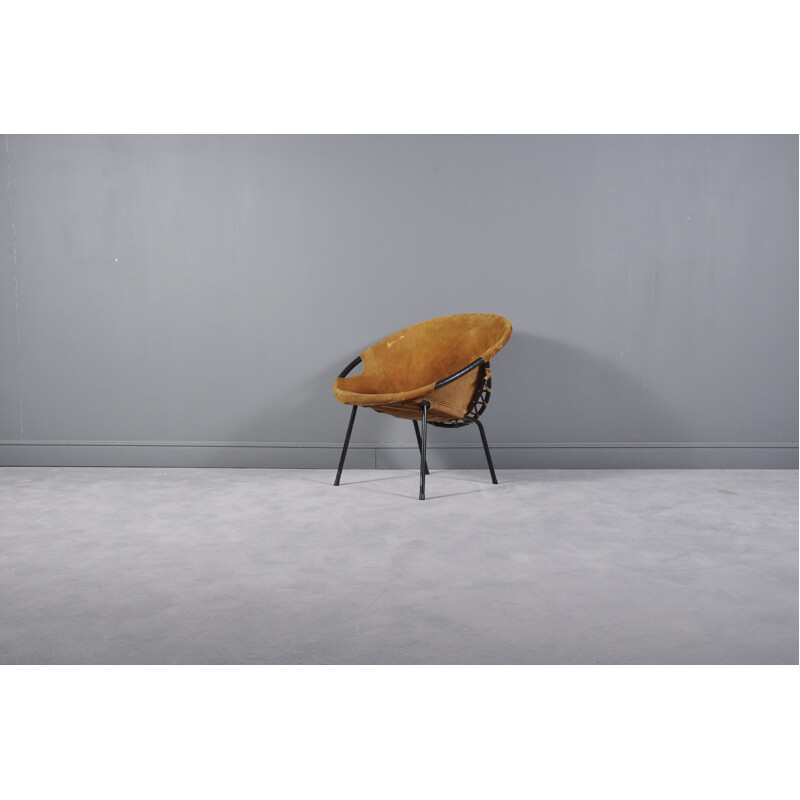 Vintage circle chair by Lusch Erzeugnis for Lusch & Co