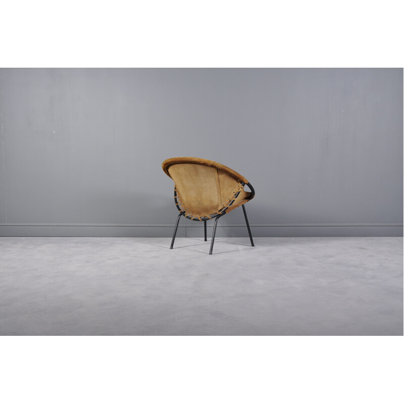 Fauteuil vintage cercle par Lusch Erzeugnis pour Lusch & Co