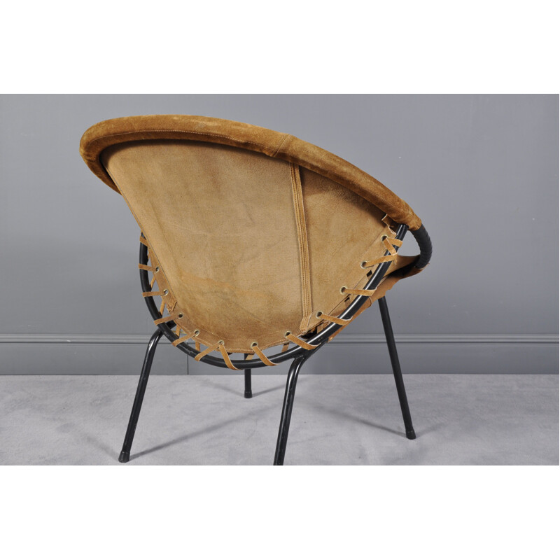 Fauteuil vintage cercle par Lusch Erzeugnis pour Lusch & Co