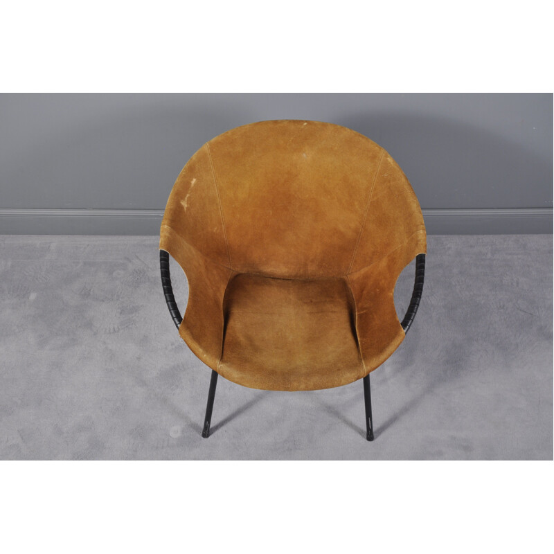 Fauteuil vintage cercle par Lusch Erzeugnis pour Lusch & Co