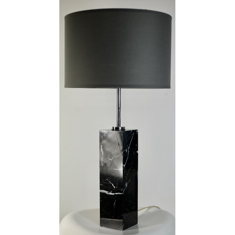 Vintage lamp in marble and steel by Florence Knoll