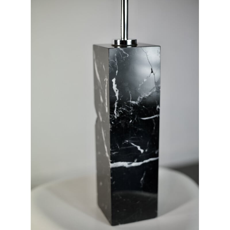 Vintage lamp in marble and steel by Florence Knoll
