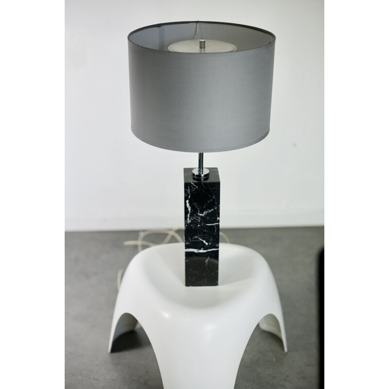 Vintage lamp in marble and steel by Florence Knoll