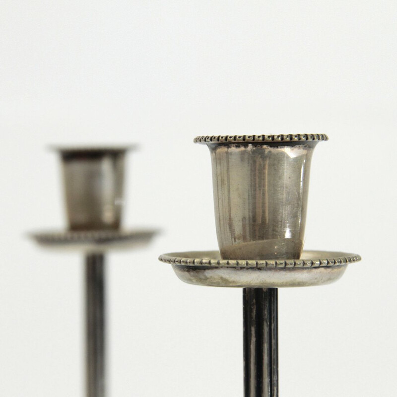 Set of 2 vintage Italian silver candlestick