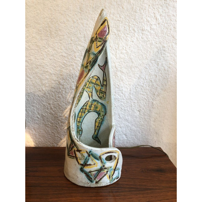 Lampe vintage Accolay en céramique
