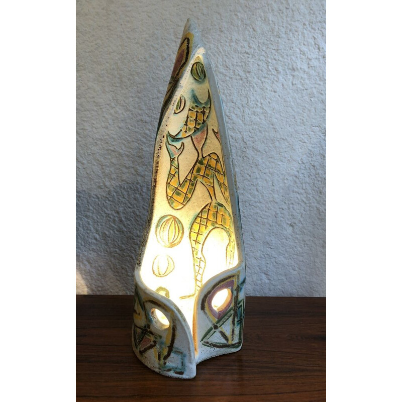 Lampe vintage Accolay en céramique