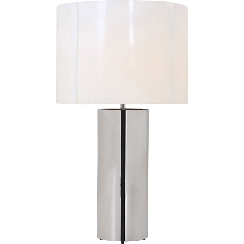 Lampe de table vintage en chrome par Gaetano Sciolari