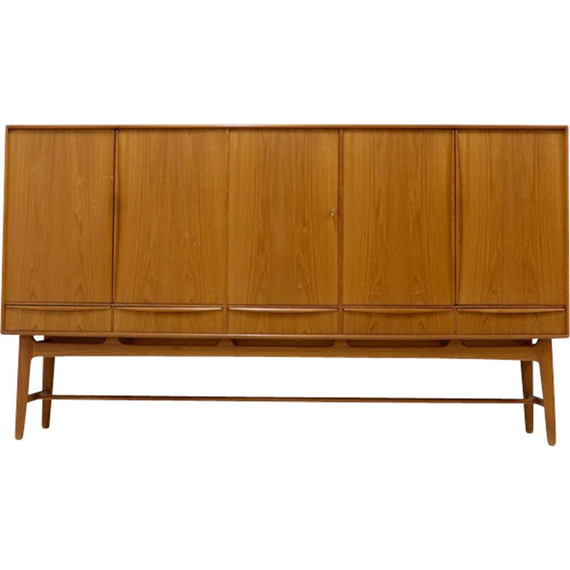 Vintage Scandinavian highboard in teak by Svend Aage Madsen for K. Knudsen & Søn