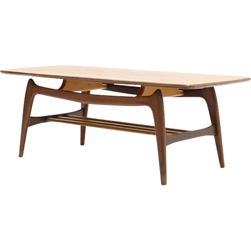 Vintage teak table by Louis van Teeffelen for WeBe 1950