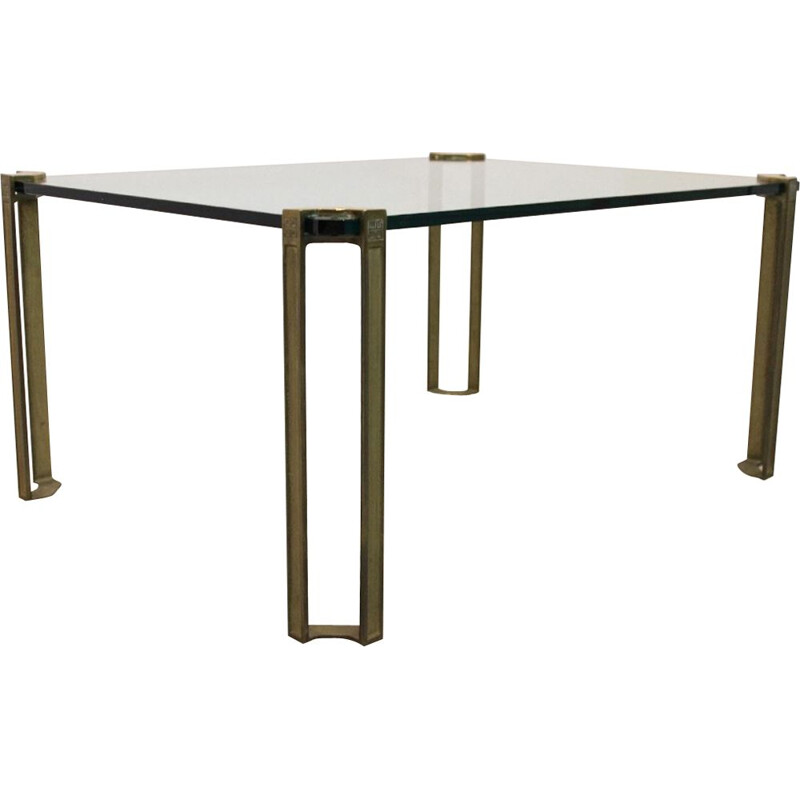 Vintage brass and glass coffee table by Peter Ghyczy