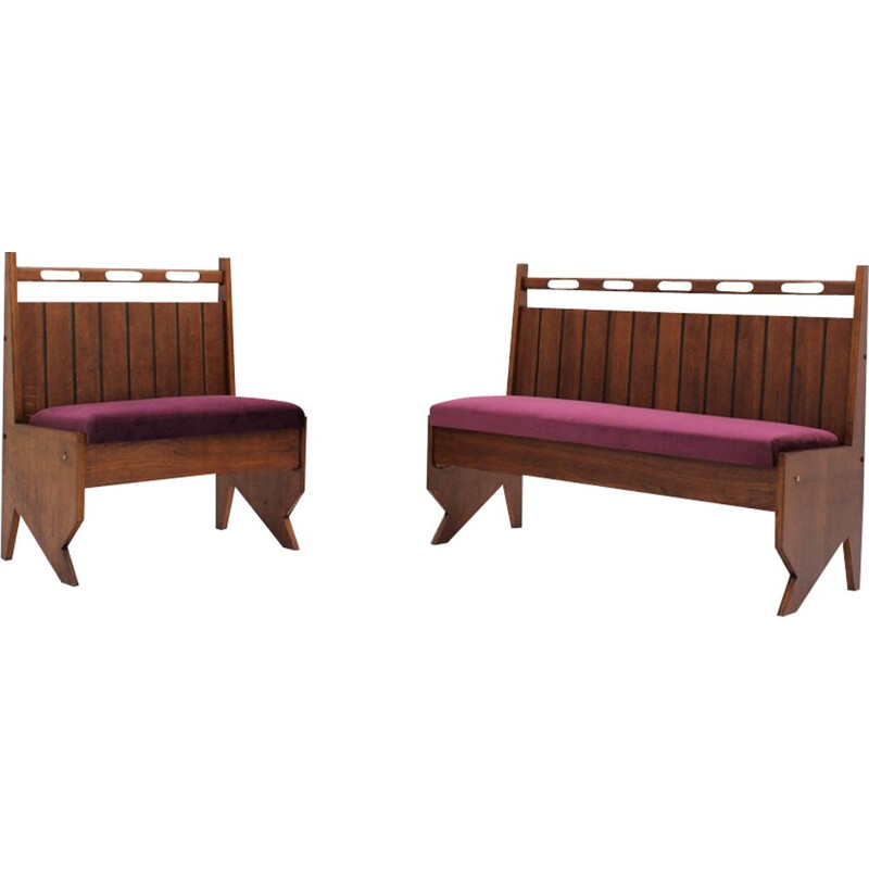 Set of 2 vintage Italian benches by Turri