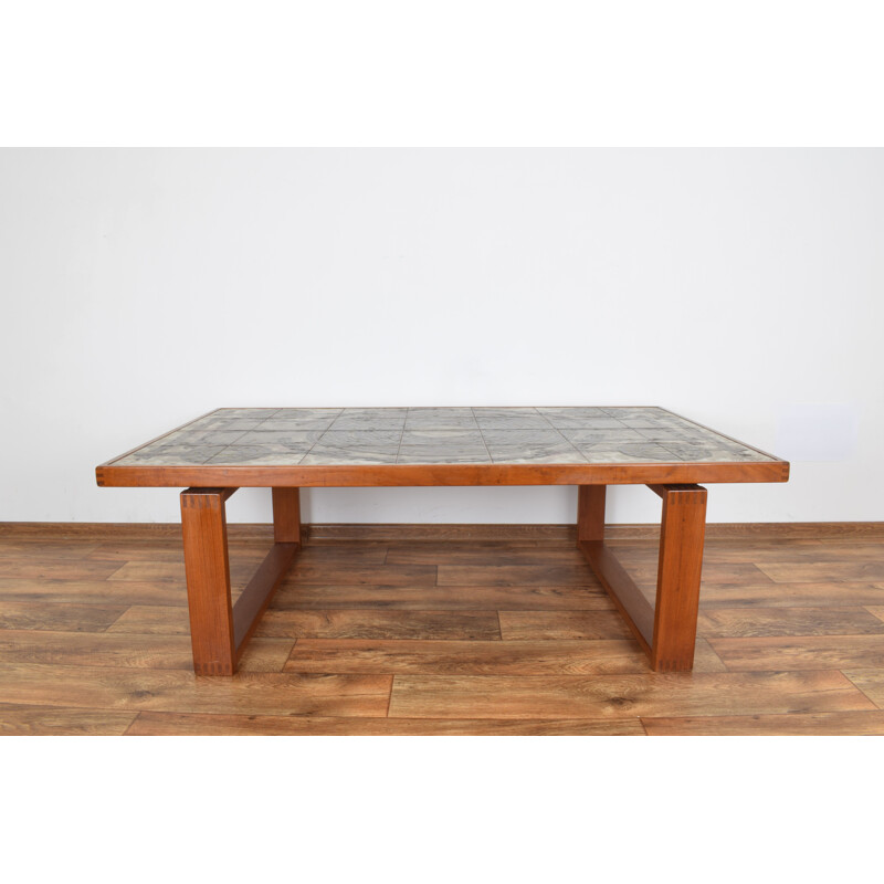 Vintage Danish teak with ceramic tiles coffee table by Ox-Art for Trioh