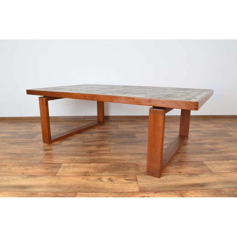 Vintage Danish teak with ceramic tiles coffee table by Ox-Art for Trioh