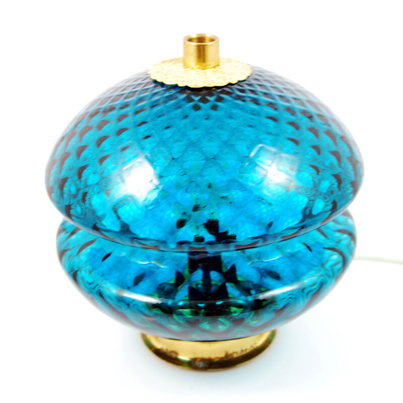 Lampe vintage bleu "T310 01" par Jablonecké Sklárny Desná