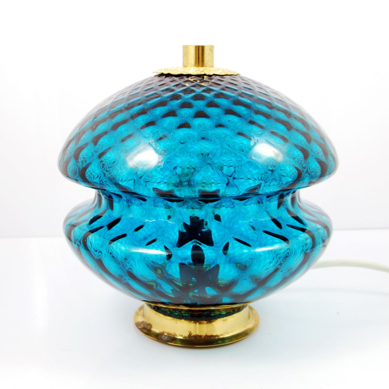 Lampe vintage bleu "T310 01" par Jablonecké Sklárny Desná