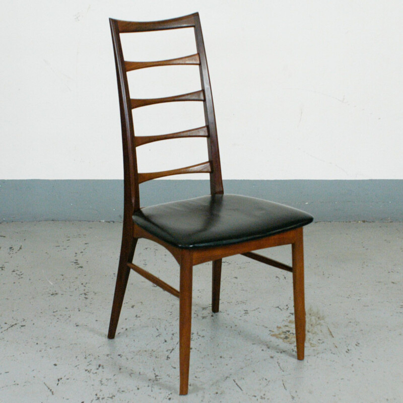 Set of 6 vintage Danish dining chairs in teak "Liz"  by N. Koefoeds