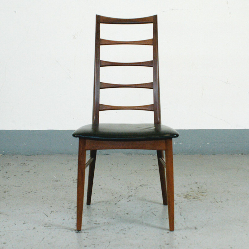 Set of 6 vintage Danish dining chairs in teak "Liz"  by N. Koefoeds