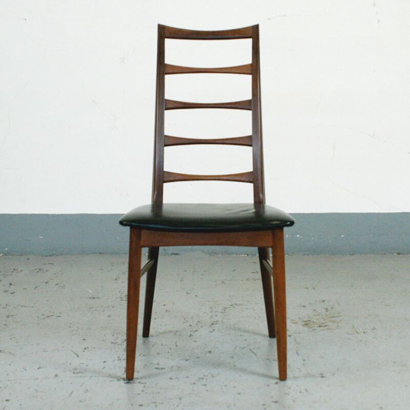 Suite de 6 chaises vintage danoises vintage en teck "Liz" par N. Koefoeds