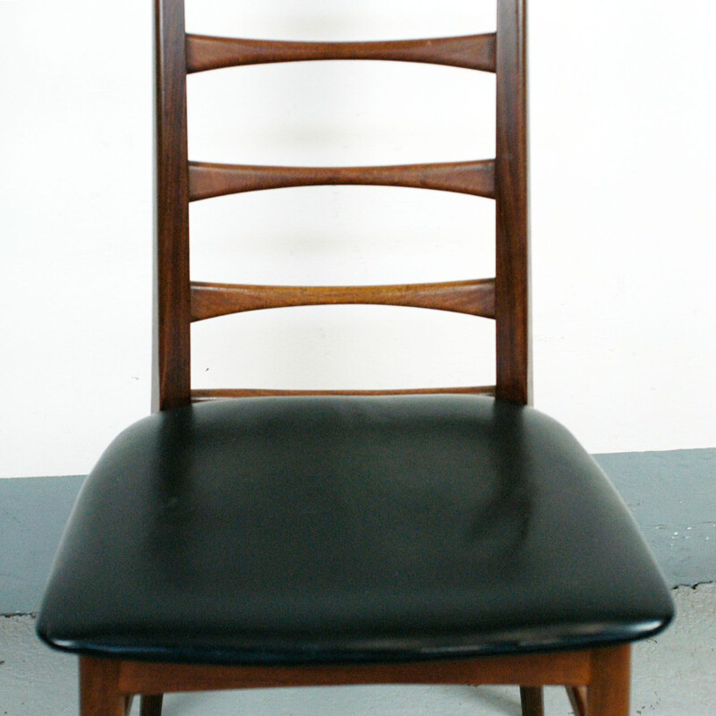 Set of 6 vintage Danish dining chairs in teak "Liz"  by N. Koefoeds