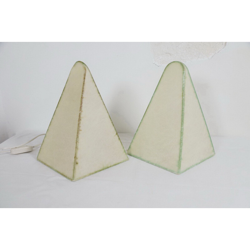 Set of 2 vintage cocoon lamps by Fritz Wauer for Goldkant