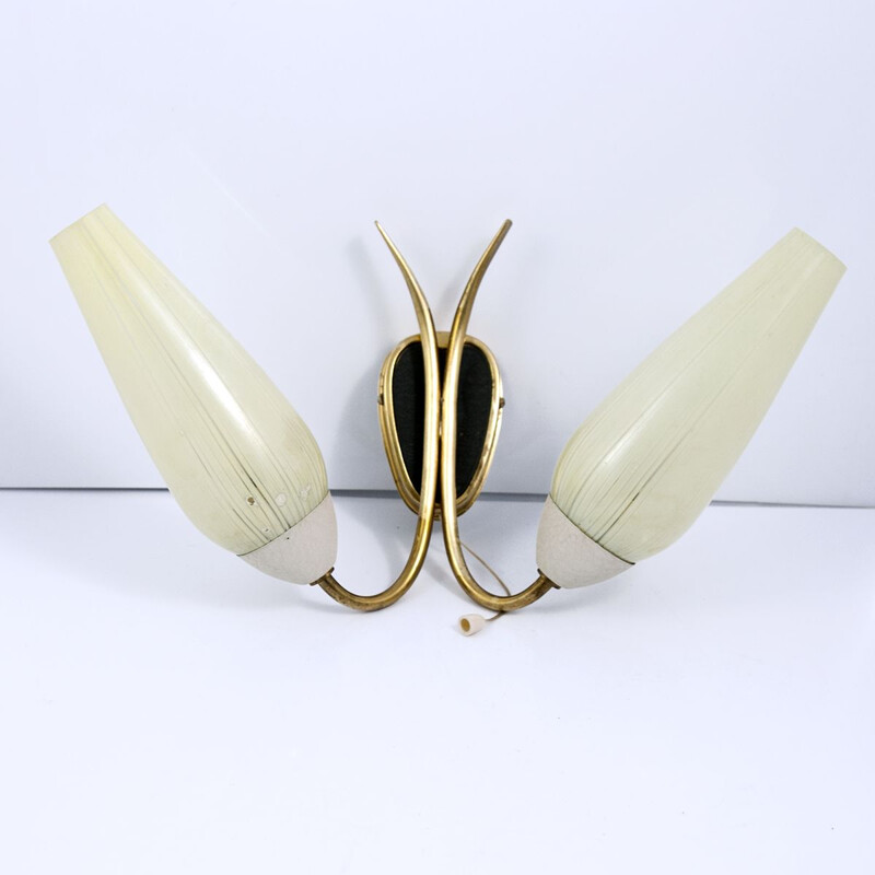 Vintage French wall lamp in brass