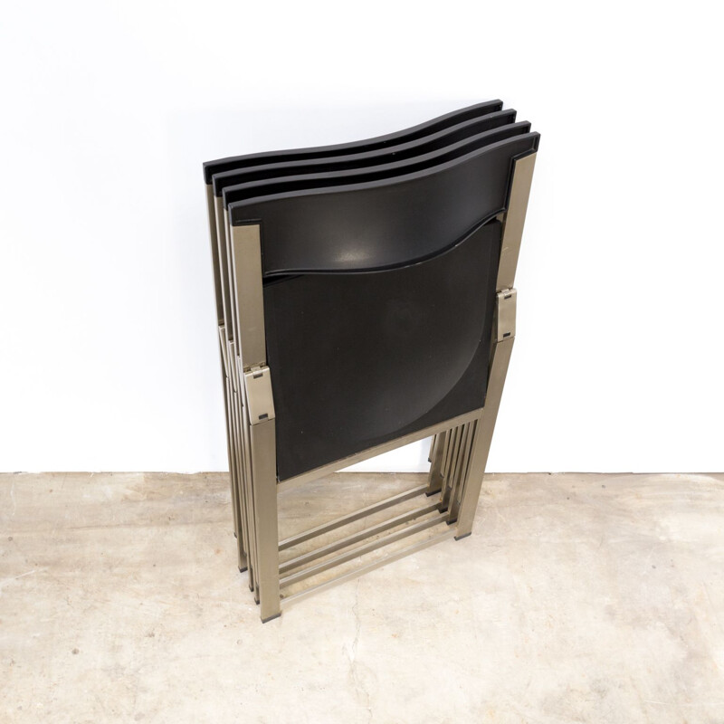 Suite de 4 chaises vintage pliantes "P08" par Justus Kolberg pour Tecno