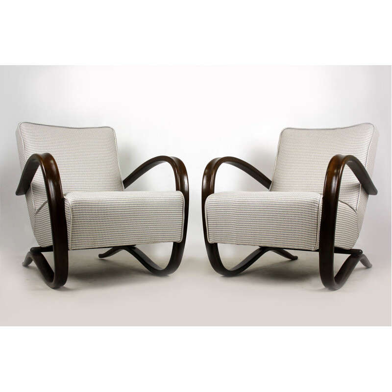 Set of 2 vintage H - 269 armchairs by Jindrich Halabala