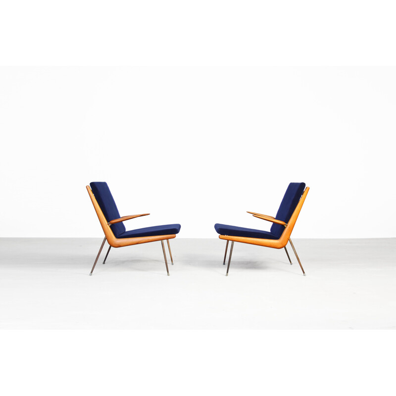 Suite de 2 fauteuils vintage bleus par Peter Hvidt et Orla Molgaard-Nielsen pour France & Son