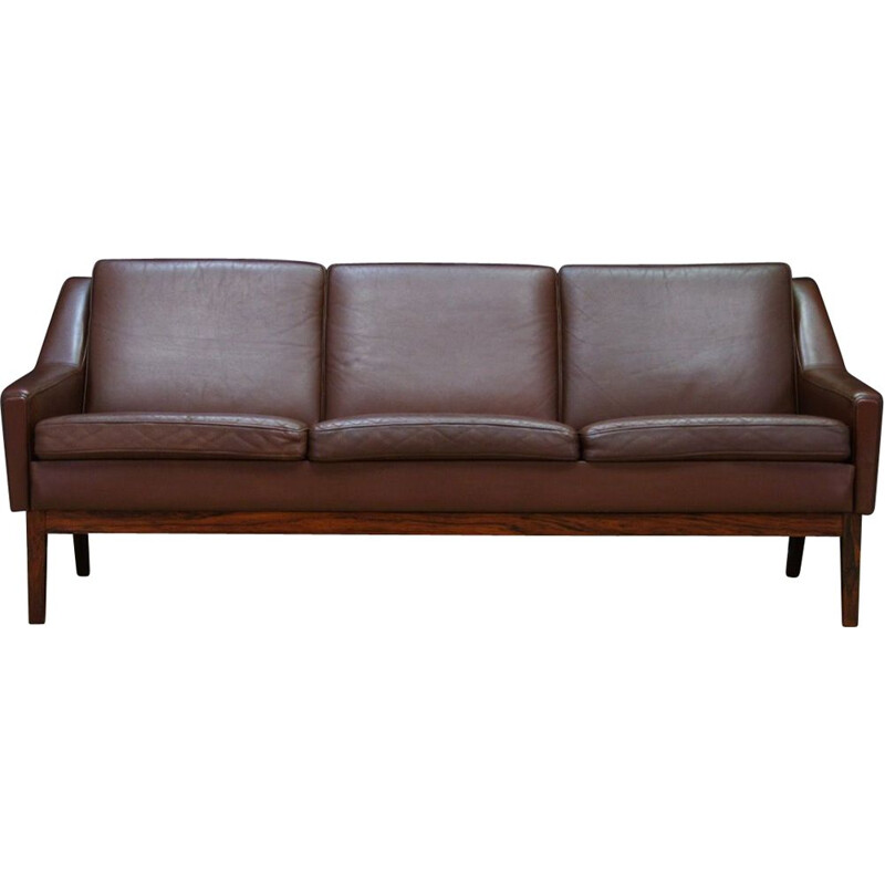 Vintage Danish 3-seater sofa in leather