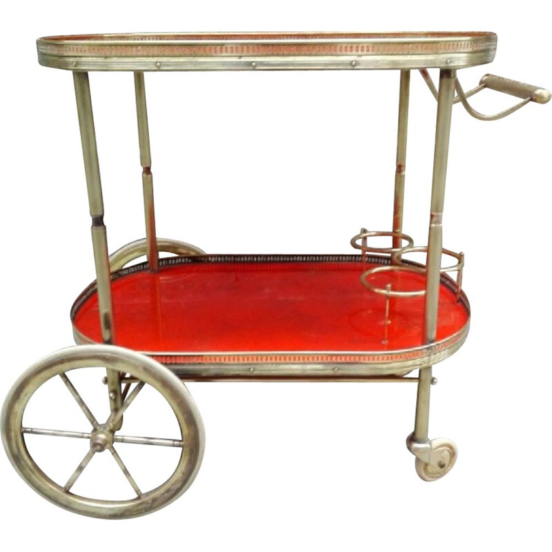 Vintage red serving cart