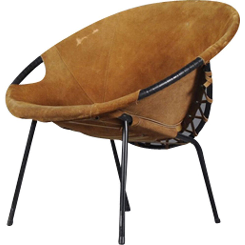 Vintage circle chair by Lusch Erzeugnis for Lusch & Co