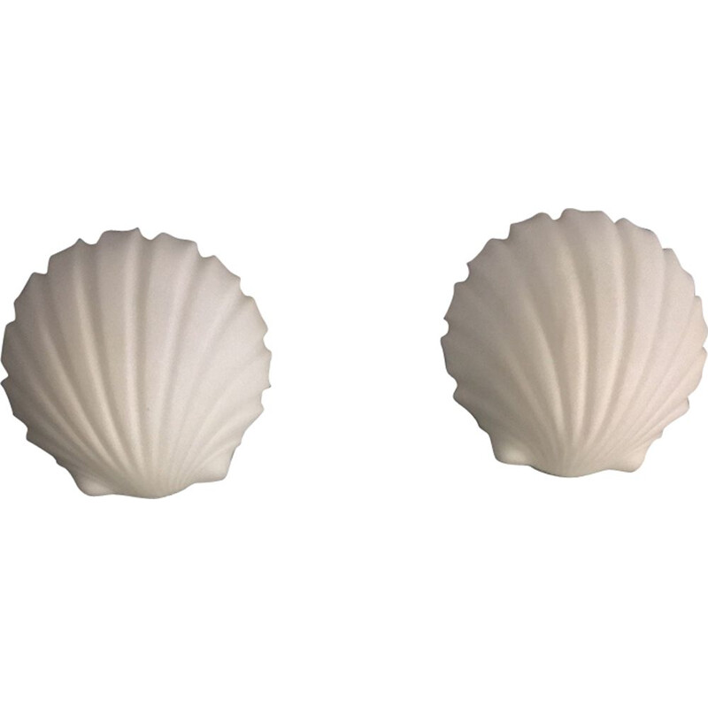 Set of 2 vintage shell wall lamps Limburg