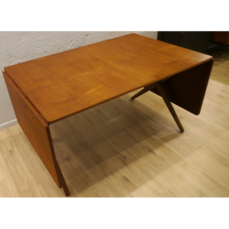 Scandinavian dining table in teak and solid oakwood, Hans WEGNER - 1960s