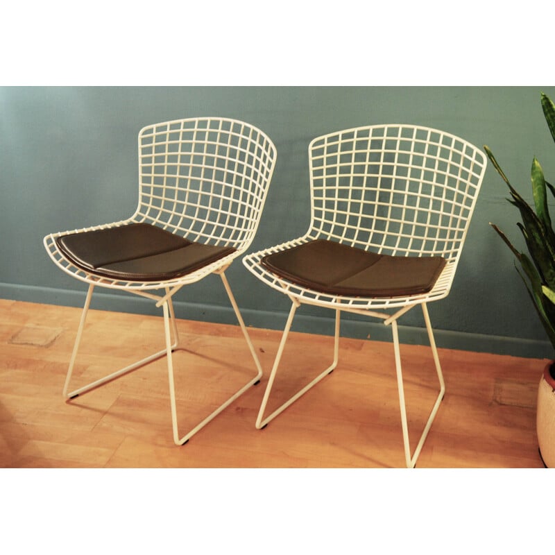 Pair of chairs in steel, Harry BERTOIA - 2000