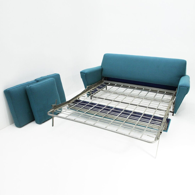 Vintage Italian blue 3-seater sofa