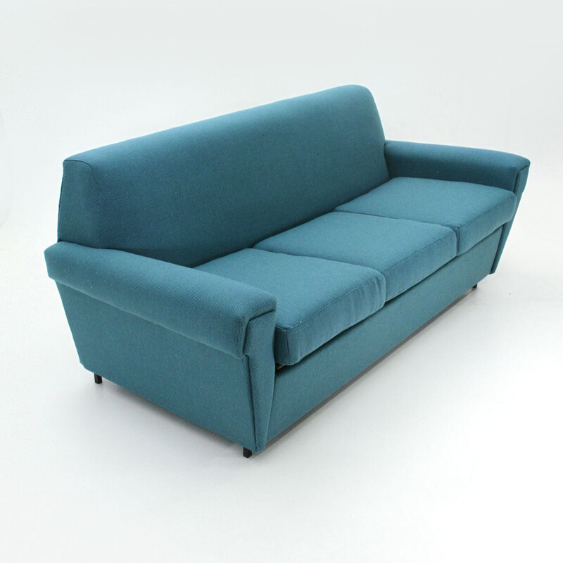 Vintage Italian blue 3-seater sofa