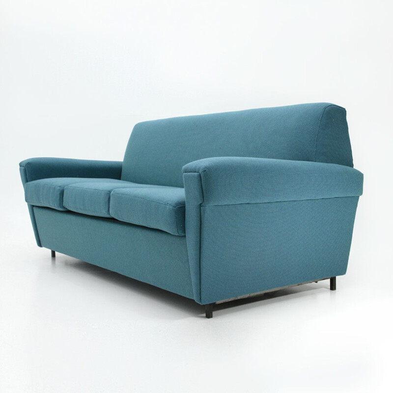 Vintage Italian blue 3-seater sofa