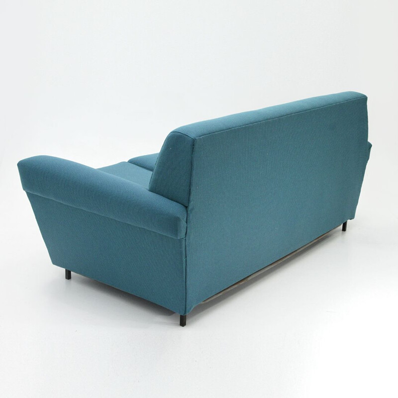 Vintage Italian blue 3-seater sofa