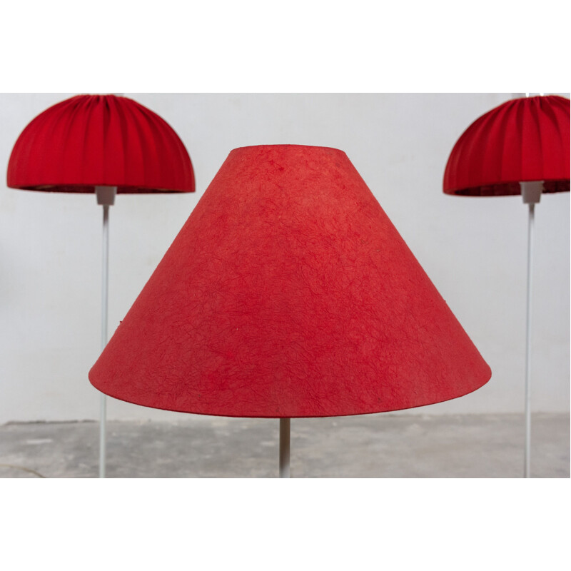 Set of 4 vintage red lamps by Aneta