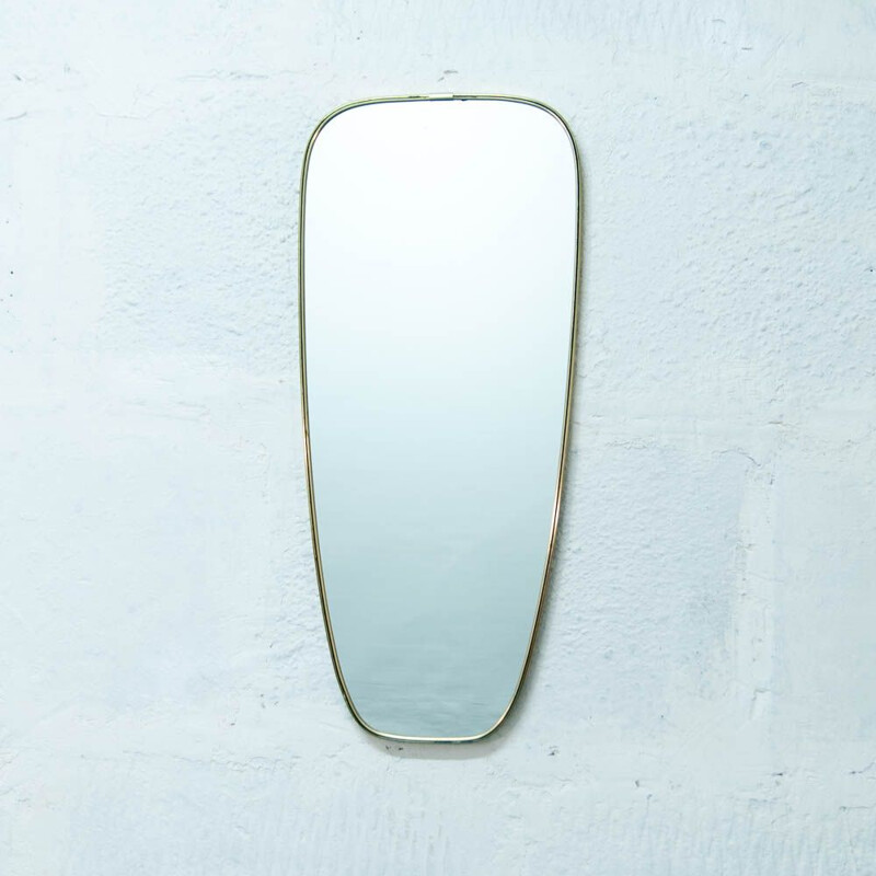 Large vintage mirror in golden brass